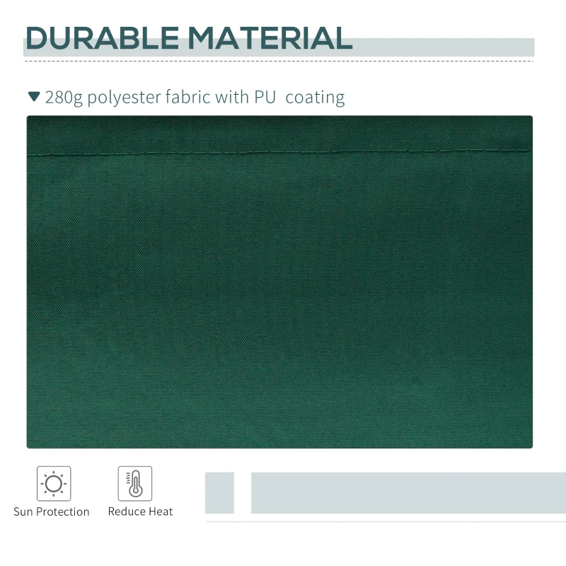 Outsunny 12' x 8' Outdoor Patio Manual Retractable Exterior Window Awning - Green
