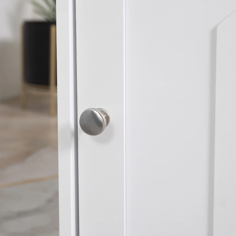 PawHut Cat Litter Box Enclosure Hidden Cabinet Cat Furniture Indoor Cat Washroom Nightstand End Table with Cat-sized Hole Wide Tabletop Storage Shelf (Litter Box Not Included)