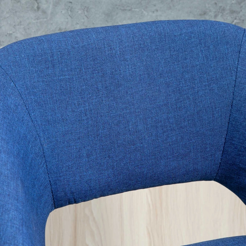 HOMCOM Fabric Bar stools Set of 2, 29.5" Pub Height Chairs with Steel Legs, Backrest for Kitchen Counter, Dining Room, Bistro Table, Blue