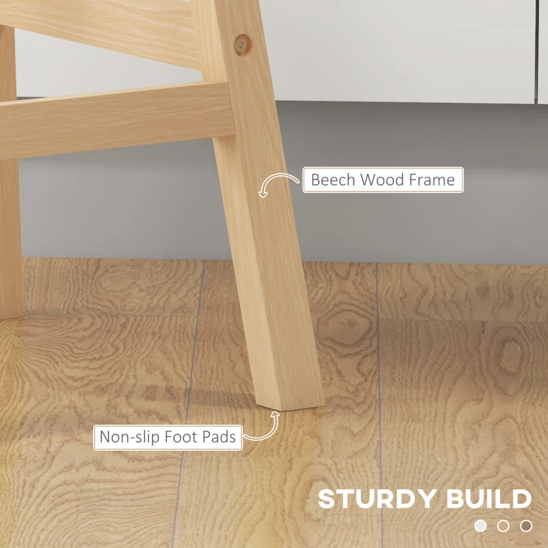 HOMCOM Bar Height Stools Set of 2, PU Leather Upholstered Stools for Kitchen Island, Modern Bar Chairs with Backs, White