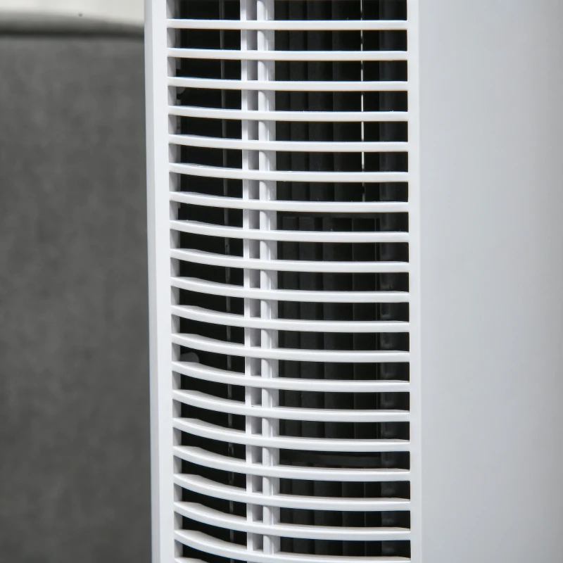 HOMCOM Freestanding Tower Fan Cooling for Home Bedroom with 3 Speed, 12h Timer, Oscillating, LED Sensor Panel, Remote Controller, White