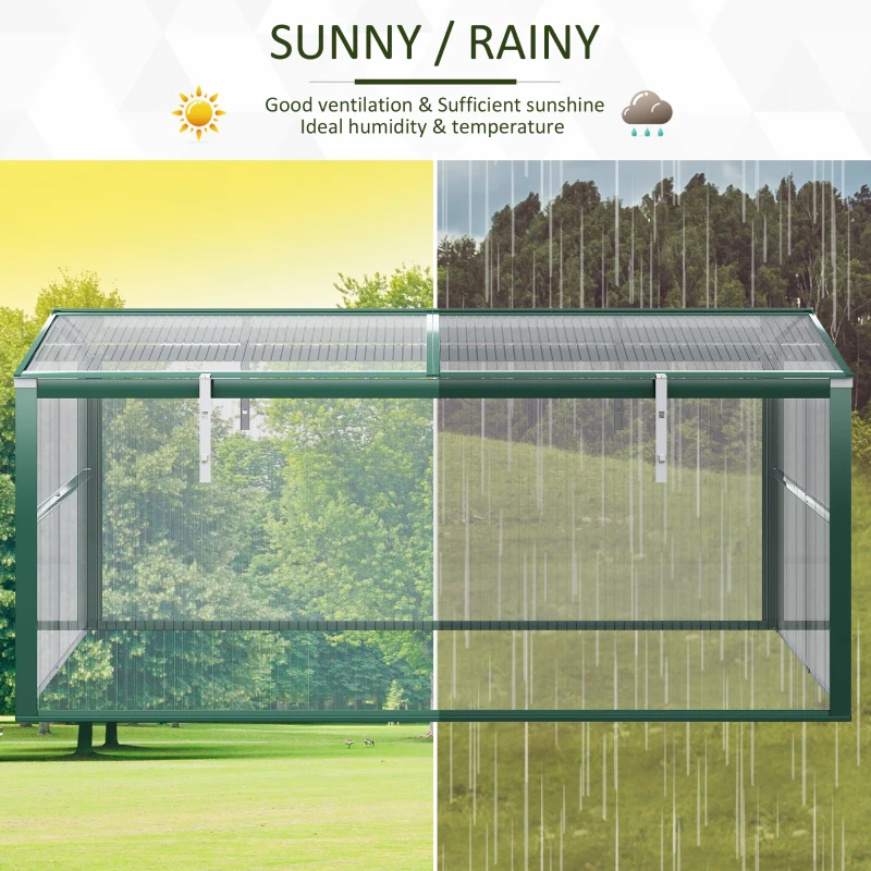 Outsunny 52" Aluminum Framed Polycarbonate Cold Frame Greenhouse / Raised Bed Cover