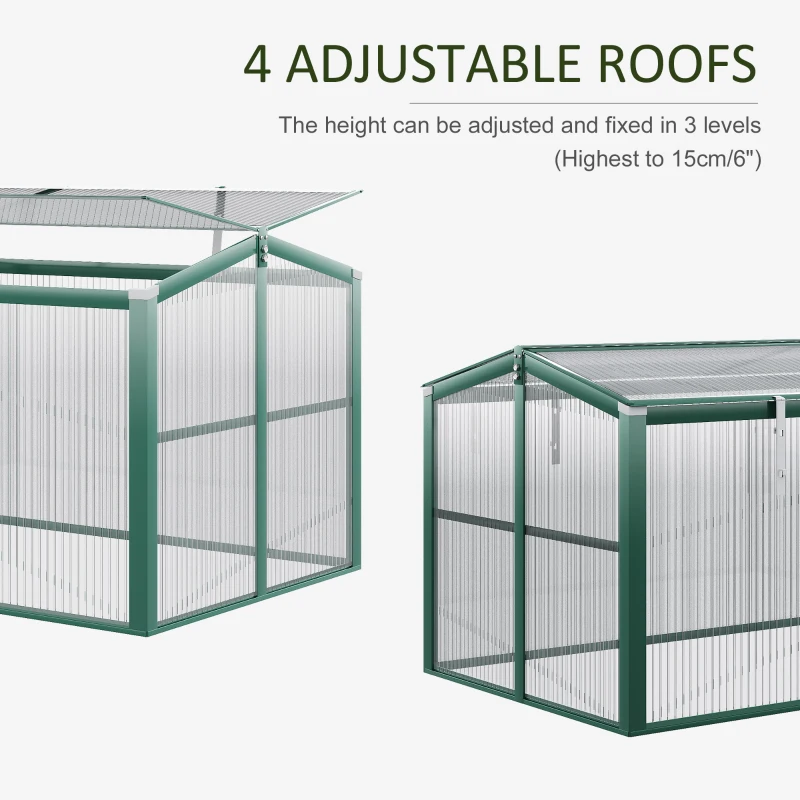 Outsunny 52" Aluminum Framed Polycarbonate Cold Frame Greenhouse / Raised Bed Cover