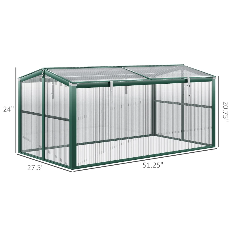 Outsunny 52" Aluminum Framed Polycarbonate Cold Frame Greenhouse / Raised Bed Cover