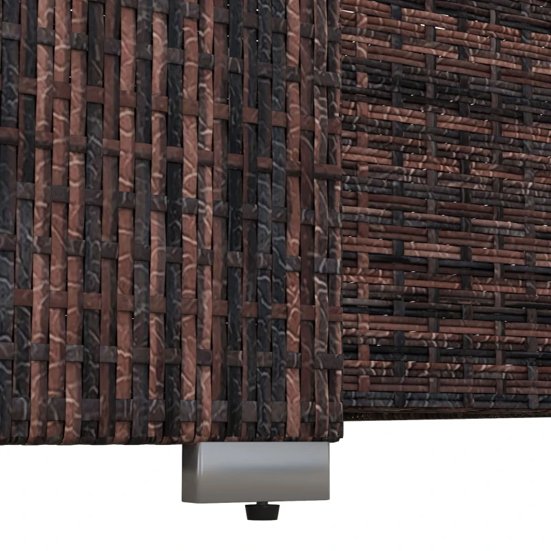 Outsunny Outdoor Storage Cabinet, Patio Storage Box Rack Rattan Wicker Pool Towel Valet Organizer Poolside Garden Lawn Bathroom Furniture Shelf w/ Shelf Drawer, Mixed Brown