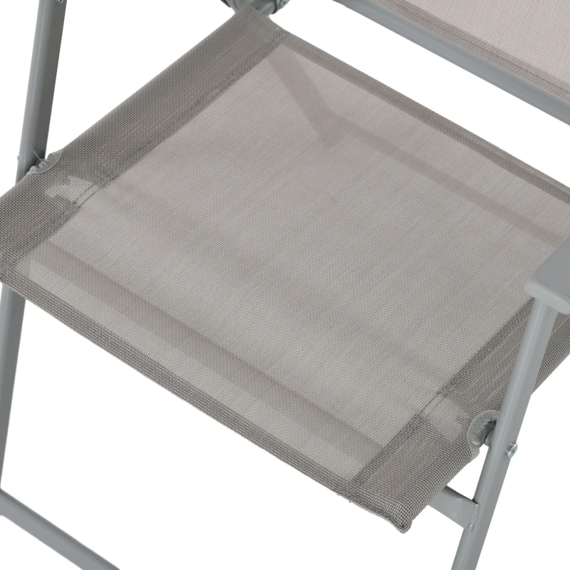 Outsunny 8 Piece Outdoor Dining Set, Patio Furniture Set with Umbrella, 6 Folding Chairs, Rectangle Table and Mesh Seat, Gray