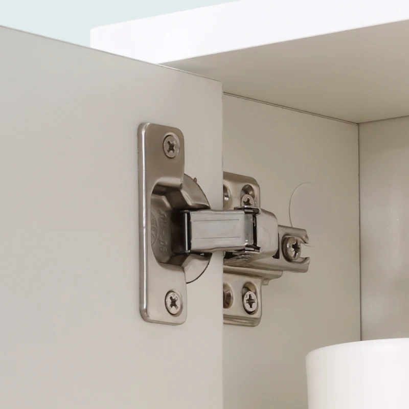 kleankin Medicine Cabinet with Mirror, Bathroom Wall Cabinet with 2 Mirrored Doors, 1 Modern Door and Adjustable Shelf, White