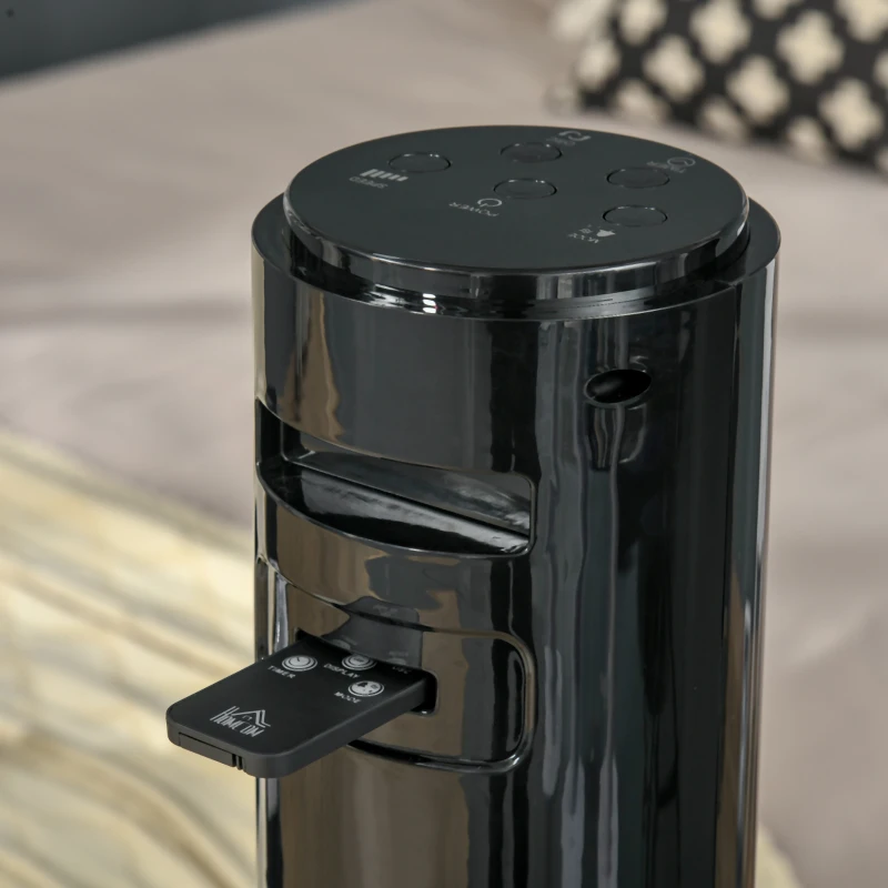 HOMCOM Freestanding Tower Fan Cooling for Home Bedroom with Oscillating, 3 Speed, 12h Timer, LED Sensor Panel, Remote Controller, Black