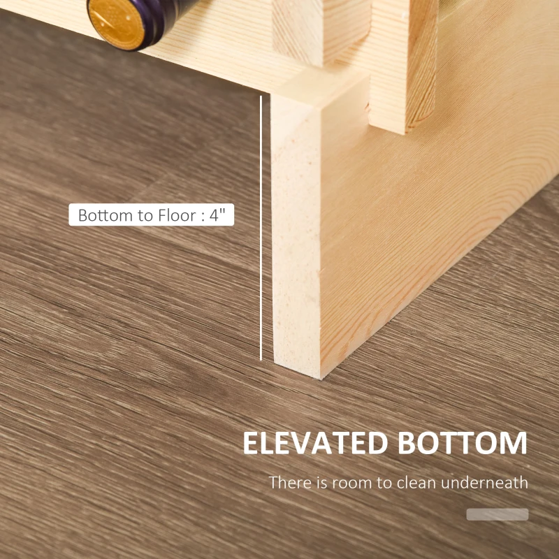 HOMCOM 8-Tier Solid Pine Wooden Wine Rack, Stackable Wine Holder Wine Cabinet Free Standing Floor Liquor Storage Shelf, 96-Bottle