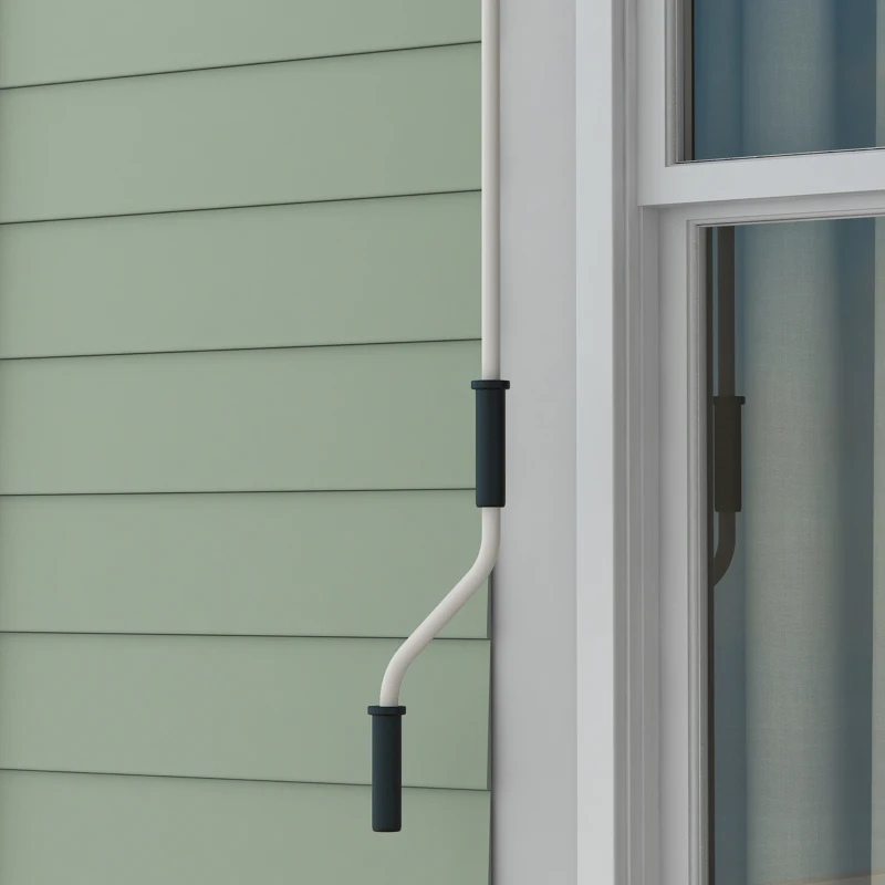 Outsunny 8' x 6.5' Manual Retractable Awning with LED Lights, Aluminum Sun Canopies for Patio Door Window, Dark Grey