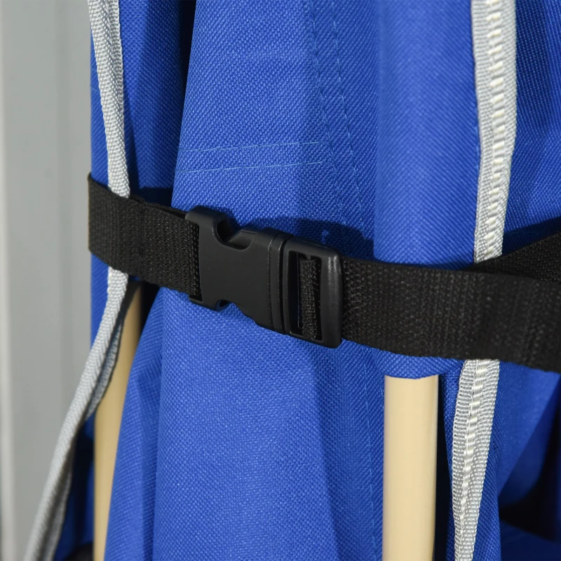 Outsunny Folding Camping Cot for Adults with Carry Bag, Side Pocket, Outdoor Portable Sleeping Bed for Travel Camp Vocation, Navy Blue