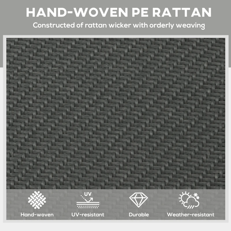 Outsunny Foldable Patio Lounger with Cushion, 5-Level Adjust Backrest Recliner Chair, Grey