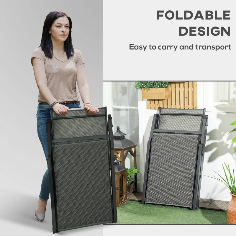 Outsunny Foldable Patio Lounger with Cushion, 5-Level Adjust Backrest Recliner Chair, Grey