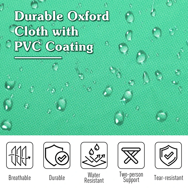 Outsunny Folding Camping Cots for Adults with Carry Bag, Side Pocket, Outdoor Portable Sleeping Bed, 330 lbs. Capacity, Green