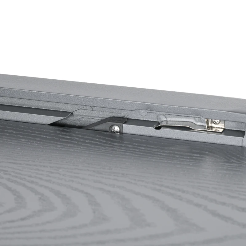 Outsunny 31.5"-63" Extendable Outdoor Dining Table for 4-6 with Aluminium Frame, Steel Tabletop Dark Grey