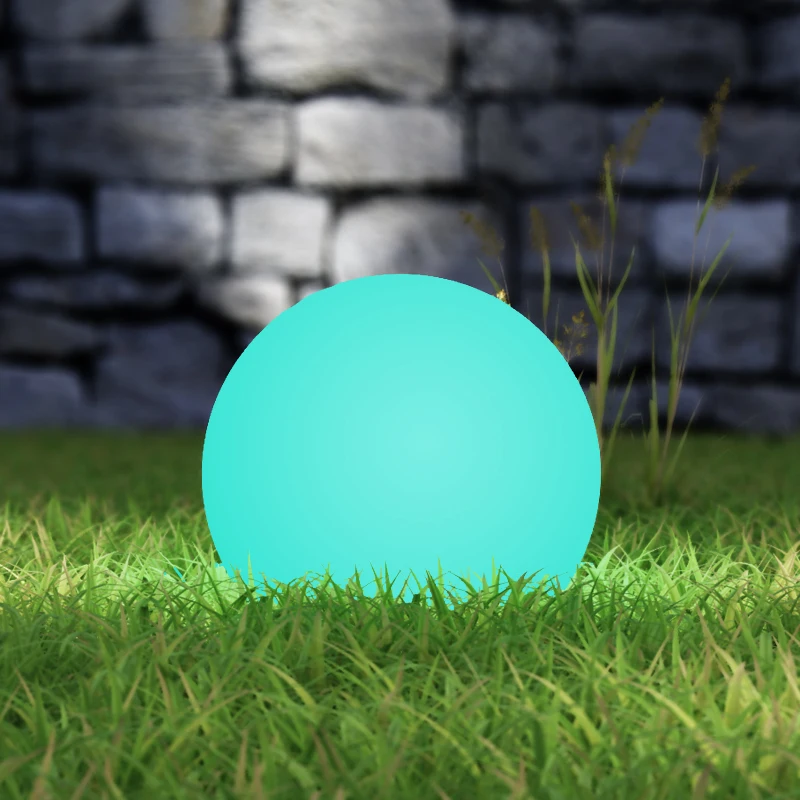 HOMCOM 12" RGB Outdoor LED Ball Light Waterproof Rechargeable Adjustable Color Changing Globe Orb Lamp With Remote Control