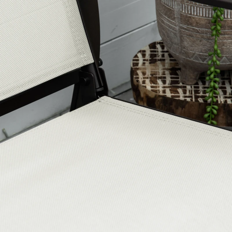 Outsunny 47" Cream White Outdoor Gliding Bench, Double Patio Glider Chair, Smooth Rocking Armchair for Garden, Porch