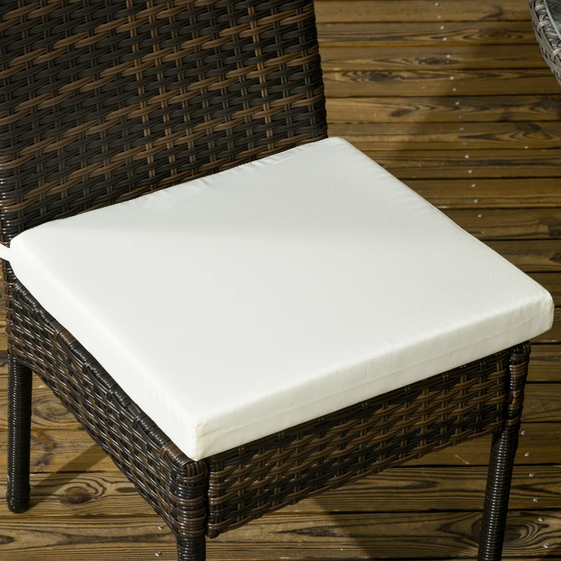 Outsunny PE Rattan Outdoor Dining Chairs with Cushion, Patio Wicker Dining Chair with Backrest, Brown