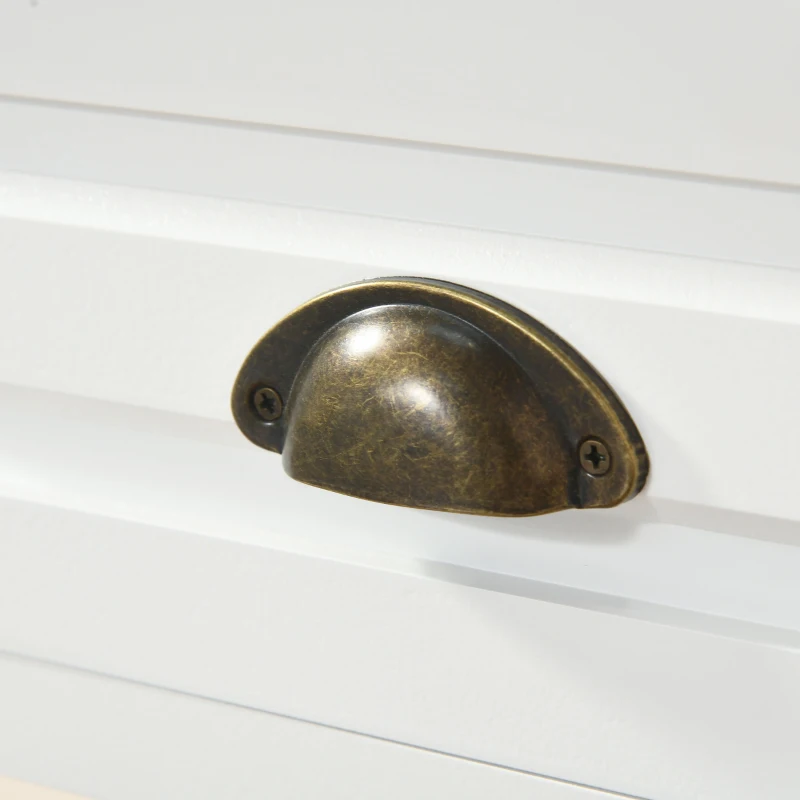 HOMCOM Console Table with 2 Storage Drawers and Open Shelf, Vintage Distressed Sofa Table for Hallway, Living Room, Bedroom, White