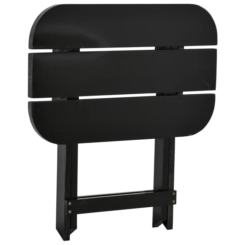 Outsunny 2 Pieces Wood Patio Bistro Set, Outdoor Rocking Chair Set with Armrests and High Back Rocking Chair and Portable Side Table, for Indoor, Outdoor, Patio, Backyard, Black