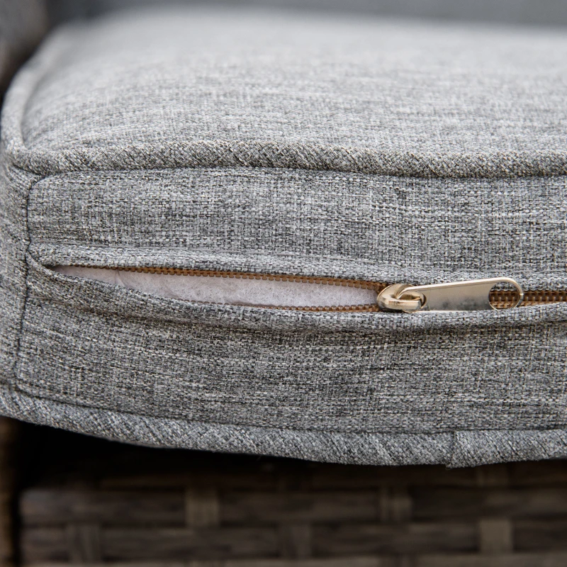 Outsunny Patio Wicker Rocking Chair, Outdoor PE Rattan Swing Chair w/ Soft Cushions, Classic Style for Garden, Patio, Lawn, Mixed Gray