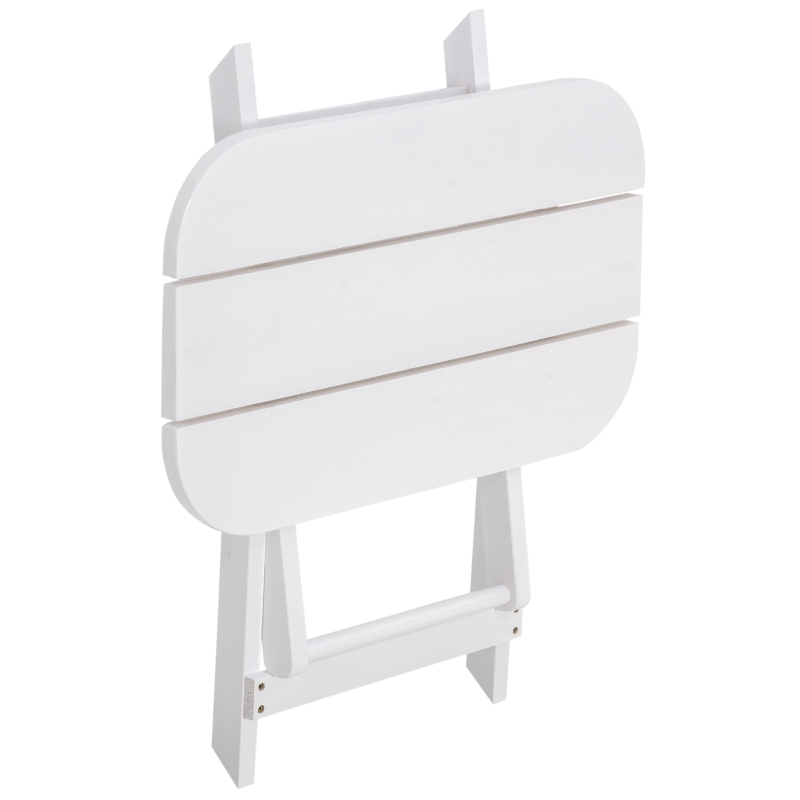 Outsunny 2 Pieces Wood Patio Bistro Set, Outdoor Rocking Chair Set with Armrests and High Back Rocking Chair and Portable Side Table, for Indoor, Outdoor, Patio, Backyard, White