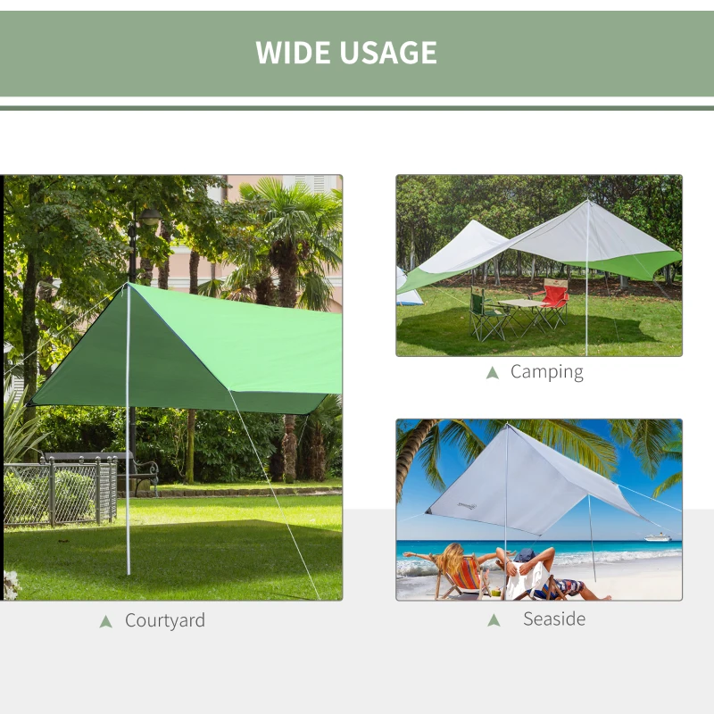 Outsunny Sun Sail Shade Support Pole Adjustable Height Support