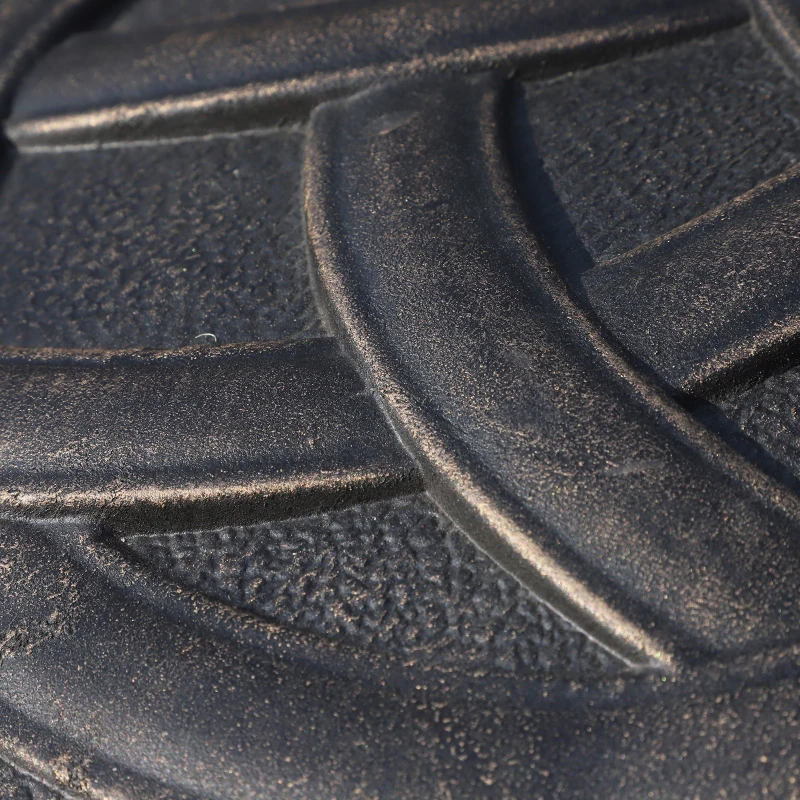 Outsunny 22" 42 lbs Round Resin Umbrella Base Stand Market Parasol Holder with Beautiful Decorative Pattern & Easy Setup, for Φ1.5", Φ1.89" Pole, for Lawn, Deck, Backyard, Garden, Bronze