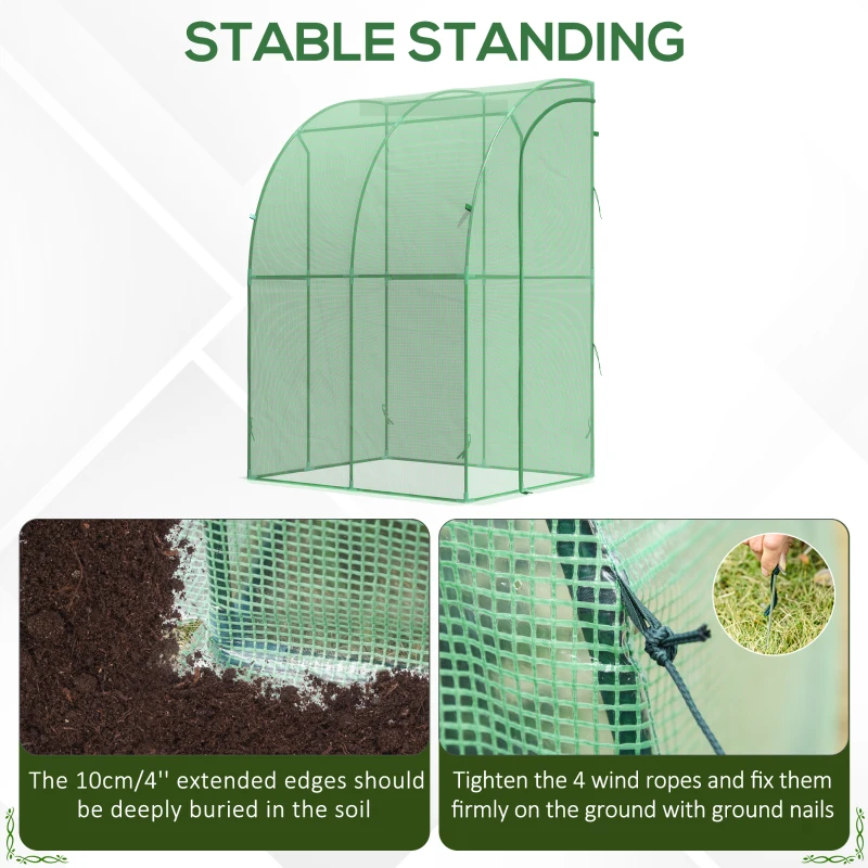 Outsunny 5' x 4' x 7' Outdoor Walk-in Garden Greenhouse, Polycarbonate Panels Plants Flower Growth Shed with Roll-Up Door Hot House, for Plants Herbs Vegetables - Green