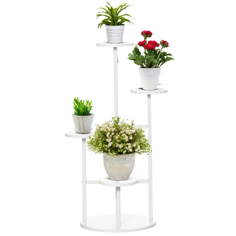 Outsunny 5 Tiered Tall Plant Stand, Corner Plant Shelf, Multiple Flower Pot Display Rack Storage Organizer w/ Anti-tip Strap for Living Room Porch Balcony  Indoor Outdoor