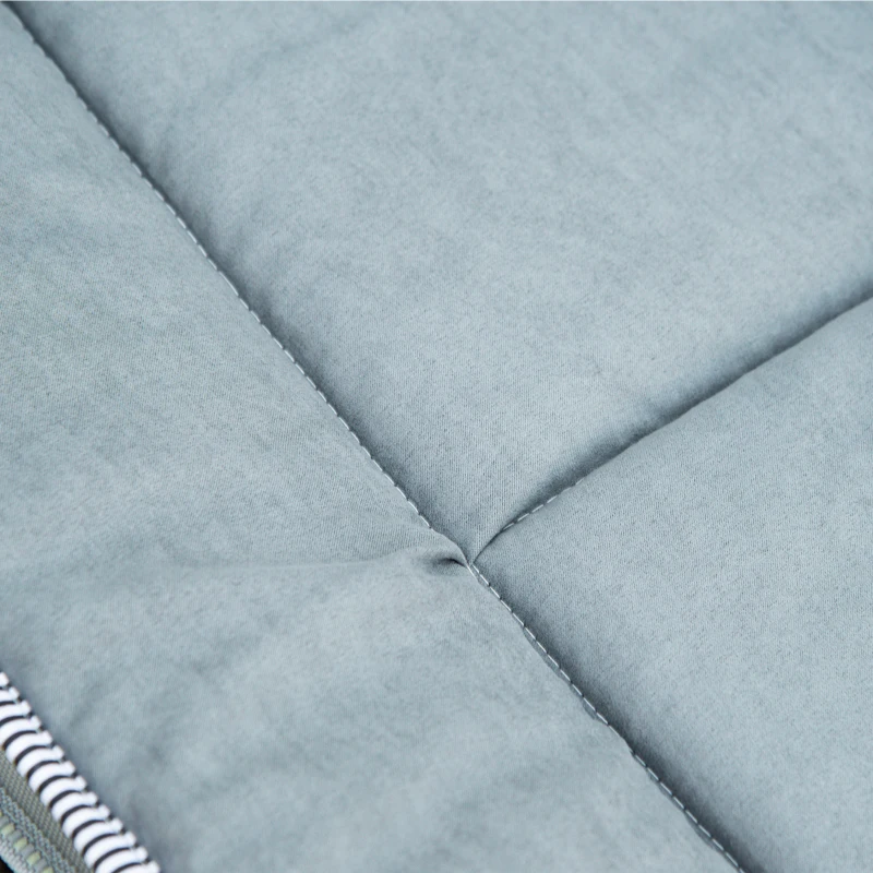 Outsunny Folding Camping Cot with Mattress & Pillow, Double Layer Oxford Heavy Duty Sleeping Cot with Carry Bag Light Grey