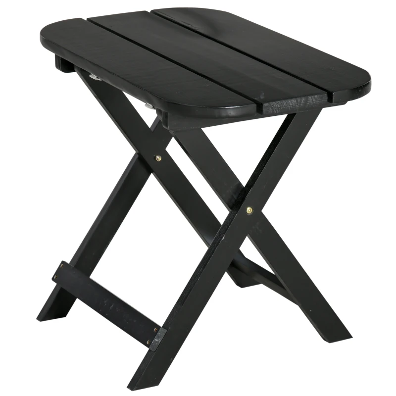 Outsunny 2 Pieces Wood Patio Bistro Set, Outdoor Rocking Chair Set with Armrests and High Back Rocking Chair and Portable Side Table, for Indoor, Outdoor, Patio, Backyard, Black