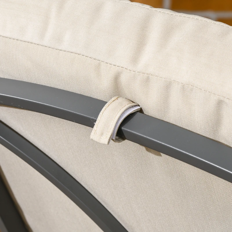 Outsunny Outdoor Rattan Recliner Chair, Wicker Reclining Chair with Adjustable Back Retractable Footrest Cushion Khaki