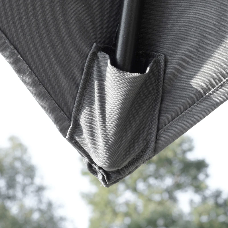Outsunny 10' x 10' Cantilever Patio Umbrella, Double Top Square Offset Umbrella with 360° Rotation, Light Grey