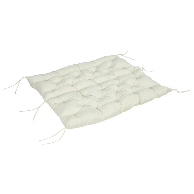 Outsunny 2 Seater Garden Bench Cushion, Soft Thick Outdoor Non-Slip 2 Seater Soft Pad With Backrest for Garden Patio, 52" x 43" x 4", Beige