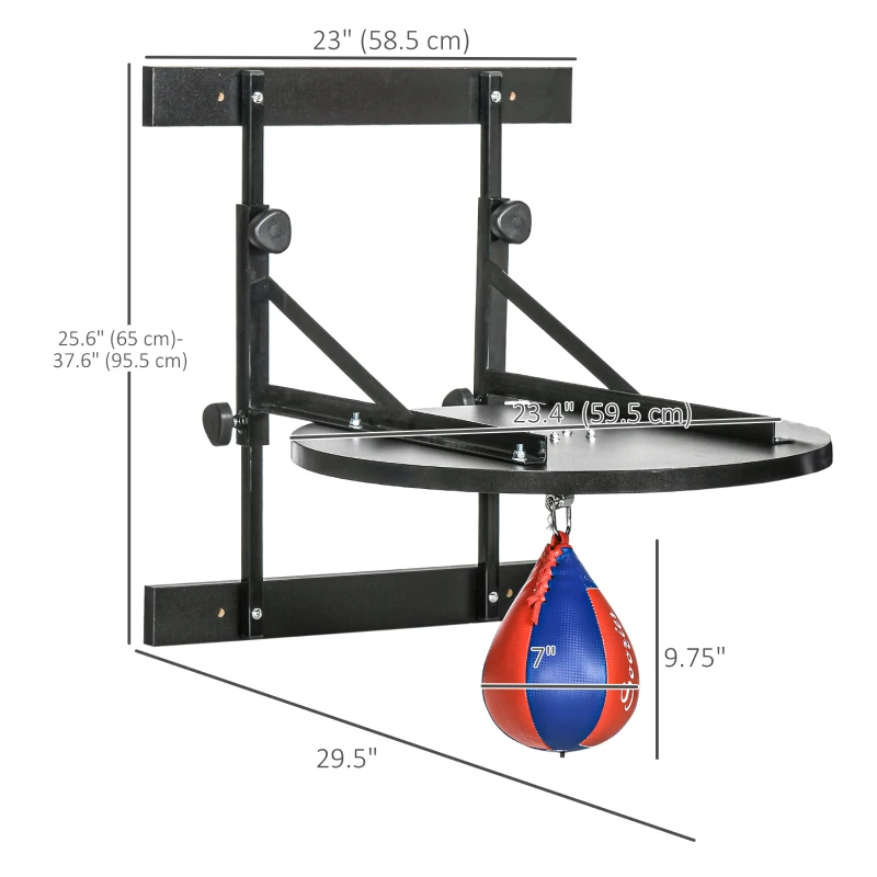 Soozier Adjustable Speed Bag Platform, Wall Mounted Speed Bag Boxing, 360° Swivel Training Equipment for Home, Gym