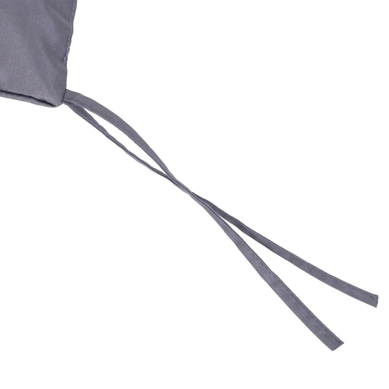 Outsunny 2 Seater Garden Bench Cushion, Soft Thick Outdoor Non-Slip 2 Seater Soft Pad With Backrest for Garden Patio, 52" x 43" x 4", Dark Grey