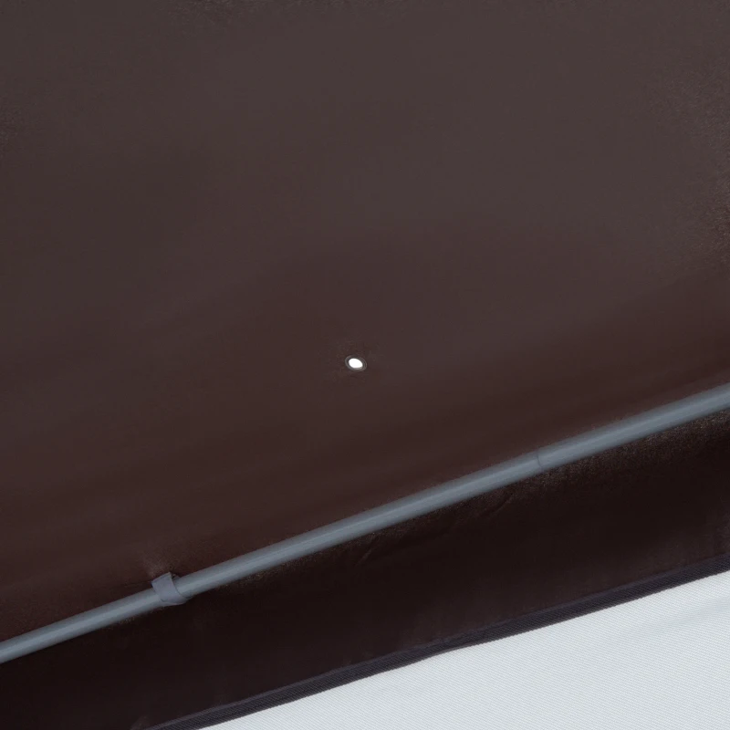 Outsunny 13' x 11' Hexagonal Garden Gazebo Patio Party Outdoor Canopy Tent Sun Shelter w/ Mosquito Net Zipped Door - Brown