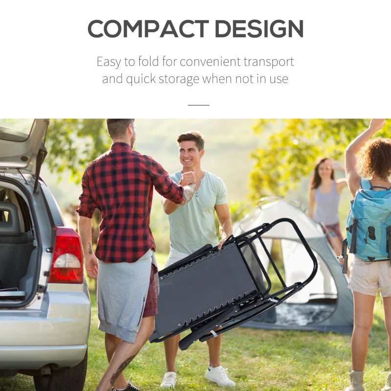 Outsunny 2 Piece Outdoor Rocking Chair Set, Patio Folding Lawn Rocker Set with Headrests for Yard, Patio, Deck, Backyard, Gray