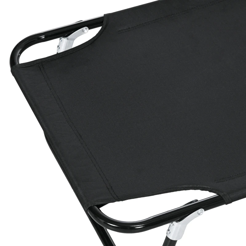 Outsunny Outdoor Folding Camping Cot Sleeping Bed for Adults, Office Home Use, Black