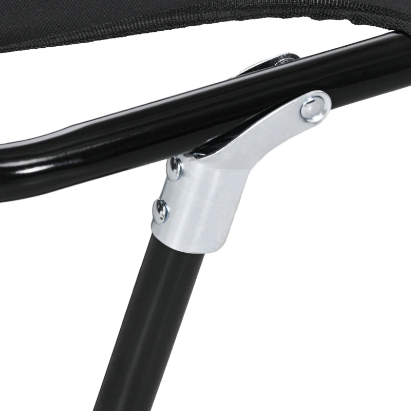 Outsunny Outdoor Folding Camping Cot Sleeping Bed for Adults, Office Home Use, Black