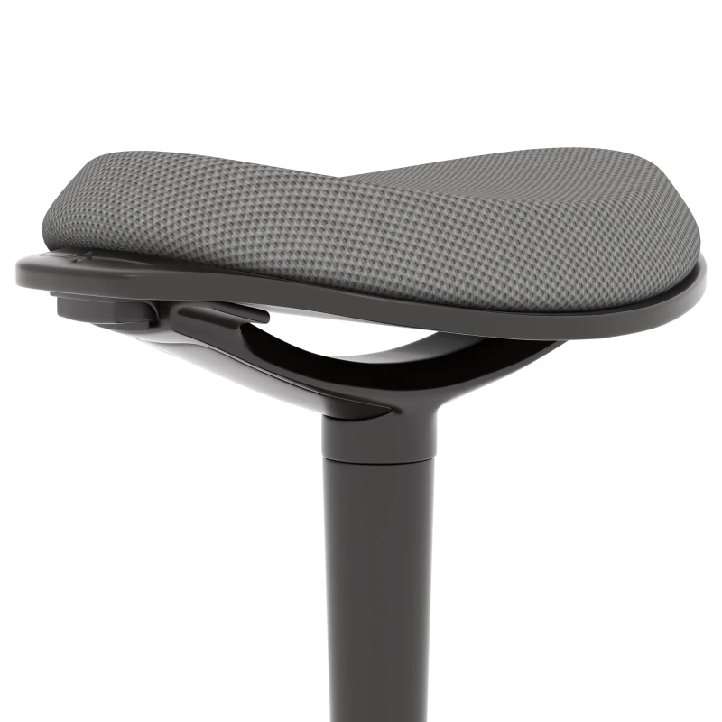 HOMCOM Standing Desk Stool, Ergonomic Wobble Chair, Adjustable Leaning Stool for Office Desks, with Rocking Motion, Gray