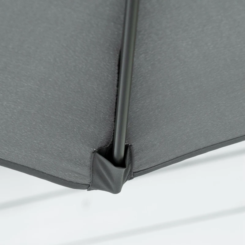 Outsunny 10ft Cantilever Patio Umbrella Offset Parasol with Crank Handle, Cross Base for Garden, Deck, Dark Grey