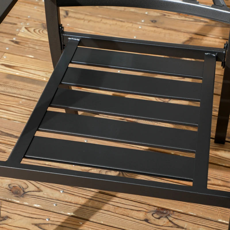 Outsunny 2 PCs Dining Chairs, Outdoor Armchairs, Stackable Design, Black