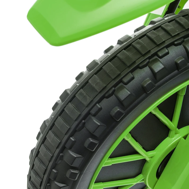 Aosom 12V Kids Motorcycle w/ Treaded Tires, 5mph Top Speed Electric Bike for Kids, Ride On Motorcycle w/ Training Wheels, Battery Charger, Spring Suspension, Green(m-9)