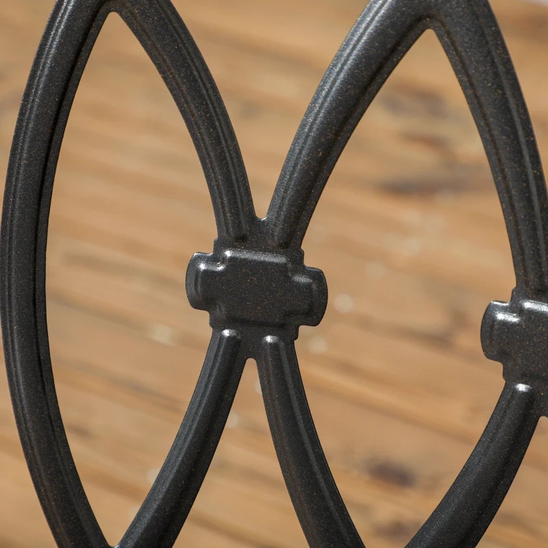 Outsunny 2 PCs Dining Chairs, Outdoor Armchairs, Stackable Design, Black