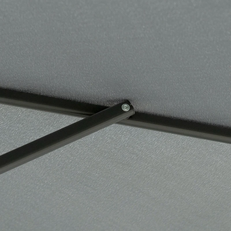 Outsunny 10ft Cantilever Patio Umbrella Offset Parasol with Crank Handle, Cross Base for Garden, Deck, Dark Grey