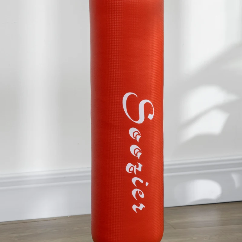 Soozier Freestanding Boxing Punching Bag, Height Adjustable, with Reflex Bar, Speed Balls and Suction Cup Base, Red