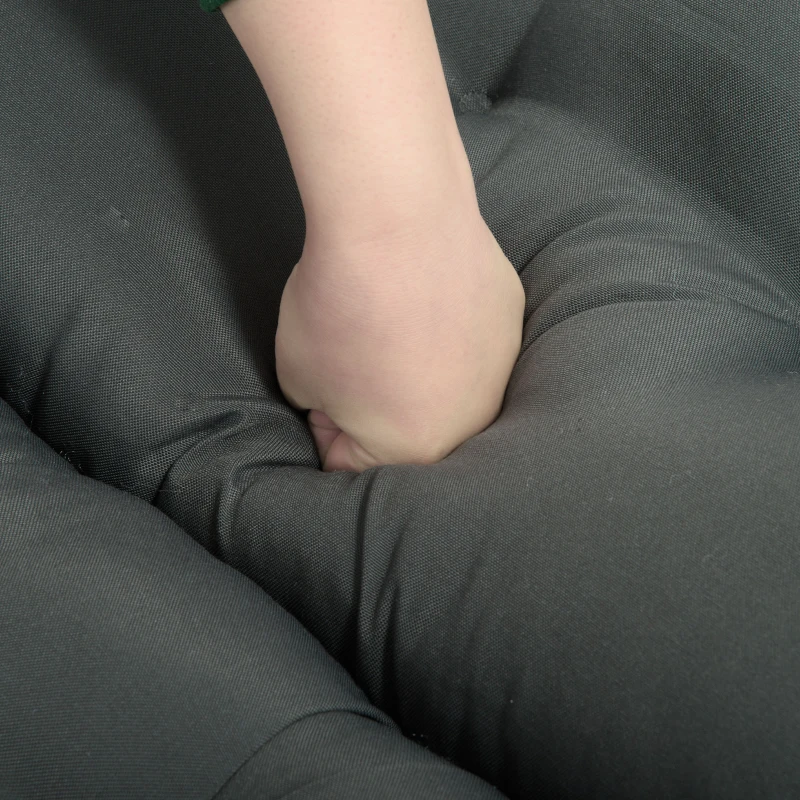 Outsunny Set of 2 Outdoor Chaise Lounge Cushions, 72" x 22" Patio Lounge Chair Cushions with Ties for Outdoor, Indoor, Dark Grey