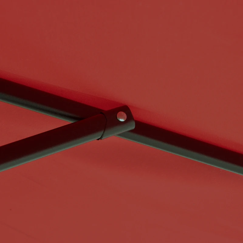 Outsunny 11FT Cantilever Patio Umbrella with Offset Hanging, Easy Tilt Adjustment & Cross Base for Backyard, Poolside, Red